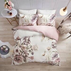 3pc Full/Queen Maddy Cotton Printed Duvet Cover Set Blush - Madison Park